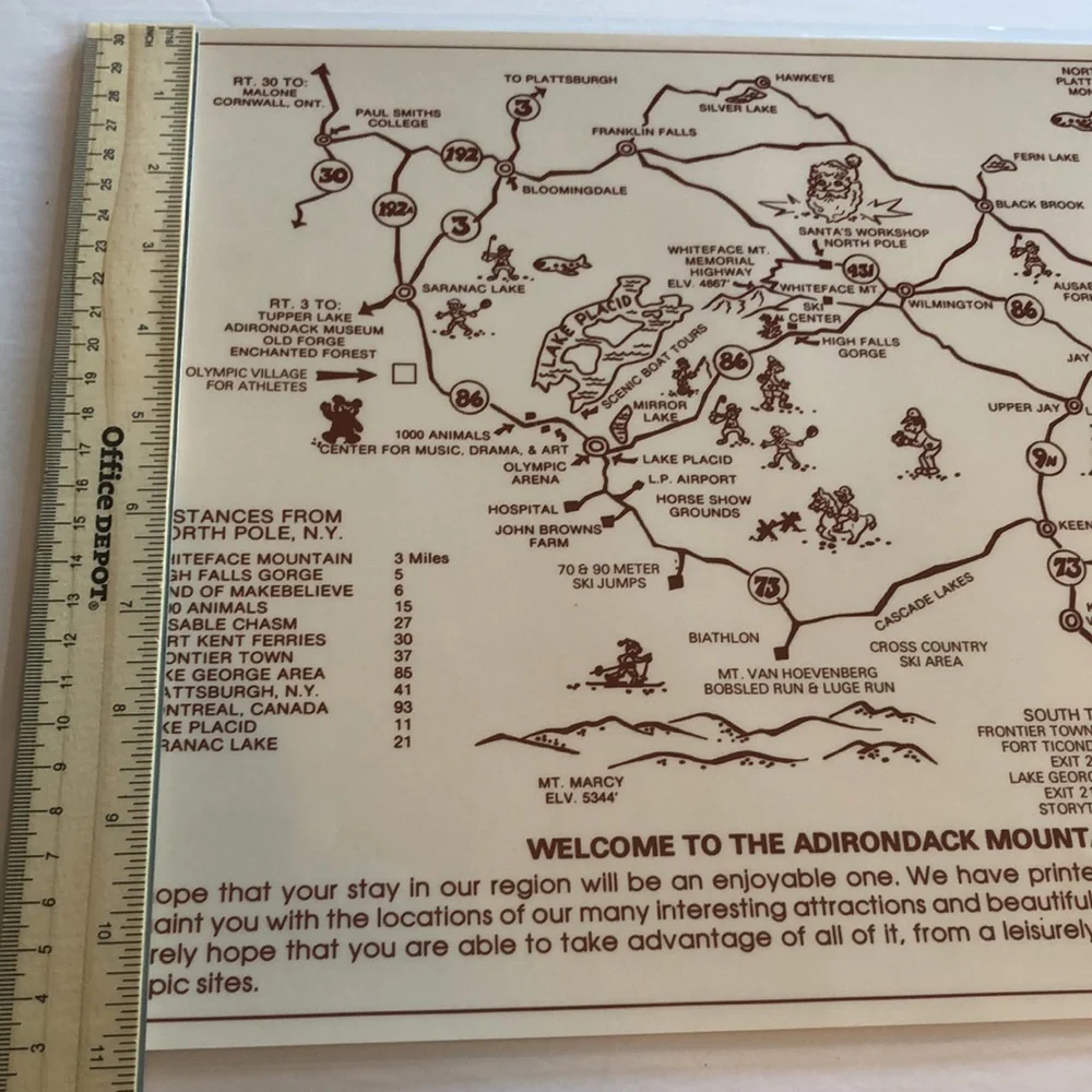 Lake Placid Olympics 1980 Placemat Vintage USA Lake Placid Olympics Souvenir
